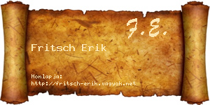 Fritsch Erik névjegykártya
